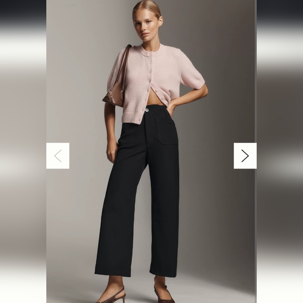 The Colette Crop Stretch-Twill Pants by Maeve